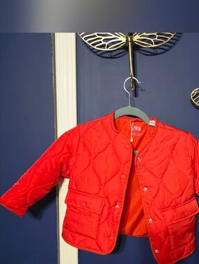 Zara Kids Water Repellent Puffer Jacket Lightweight Red Size 3 Years